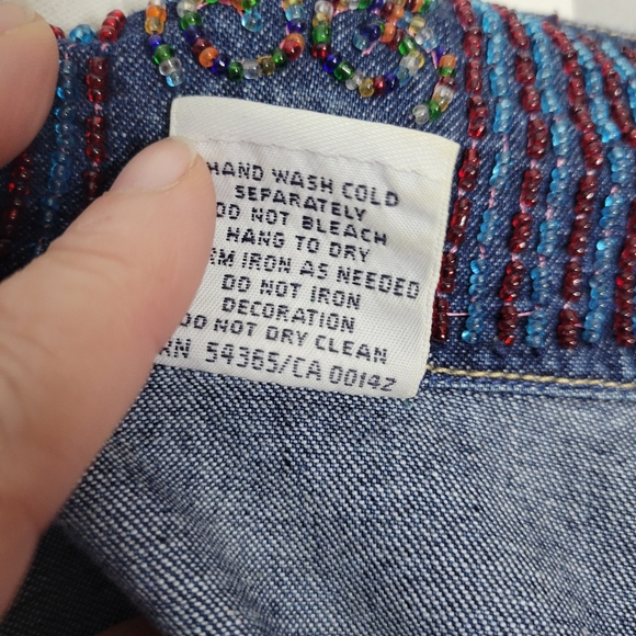 Westbound Denim Jacket with Beading Some Beads coming off Cotton Size Large - Picture 9 of 16